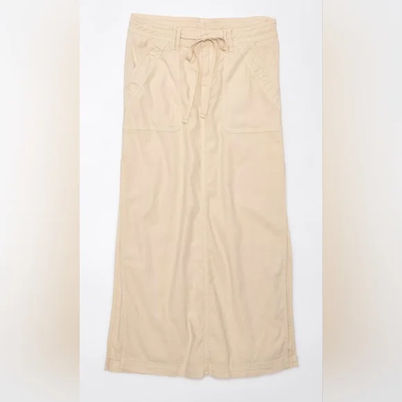 AE Dreamy Drape Linen Stretch Maxi Skirt - Picture 2 of 8